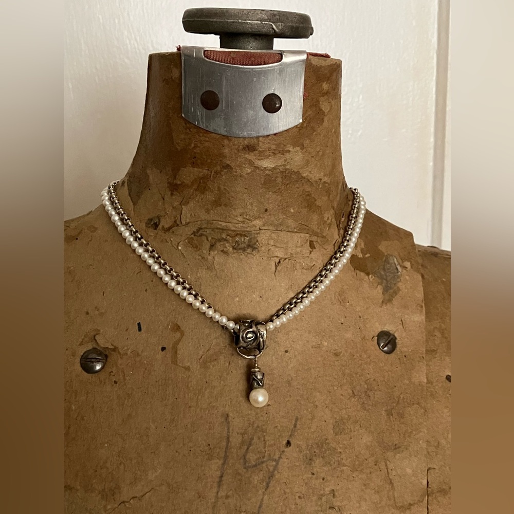 Vintage RM Pearl and Chain Necklace